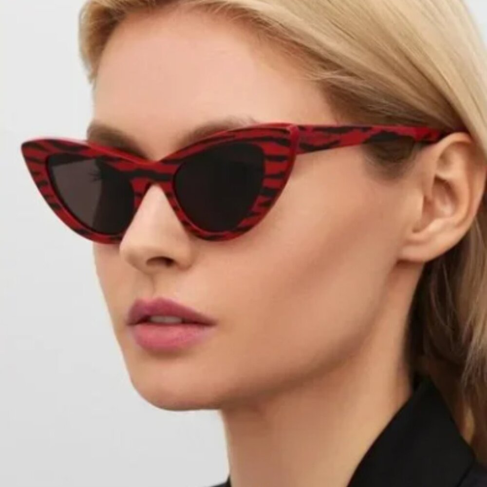 SAINT LAURENT NEW WAVE RED TIGER CAT EYE SL 213 LILY SUNGLASSES 008 PRELOVED